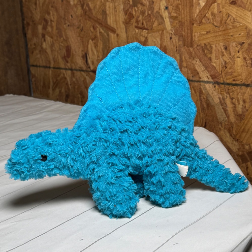 Manhattan Toy Blue Plush Dinosaur 9" Stuffed Animal Soft Nursery Kids Room Gift